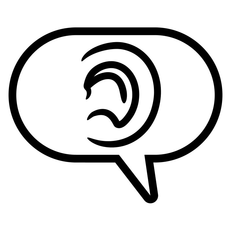 Ear Hear Symbol Speech Bubble