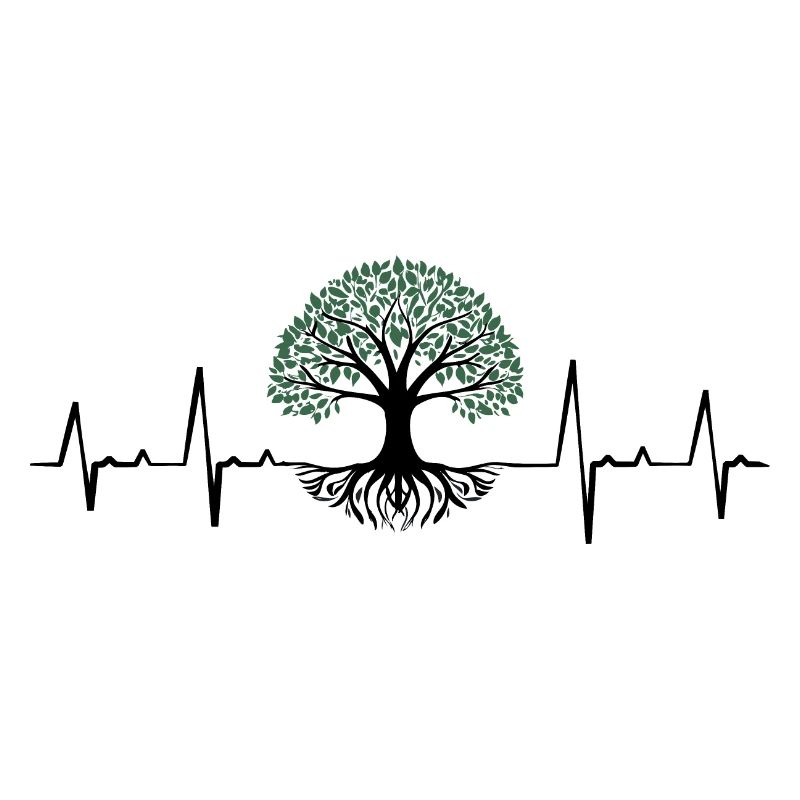 Herzschlag Design mit ein Baum