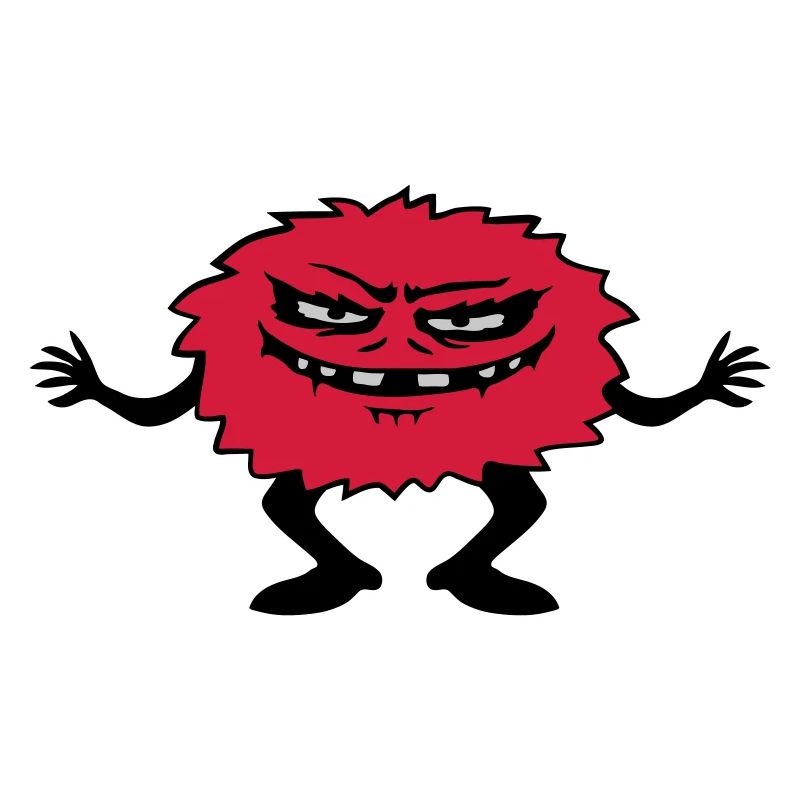 Gefährliches haariges Comic Monster