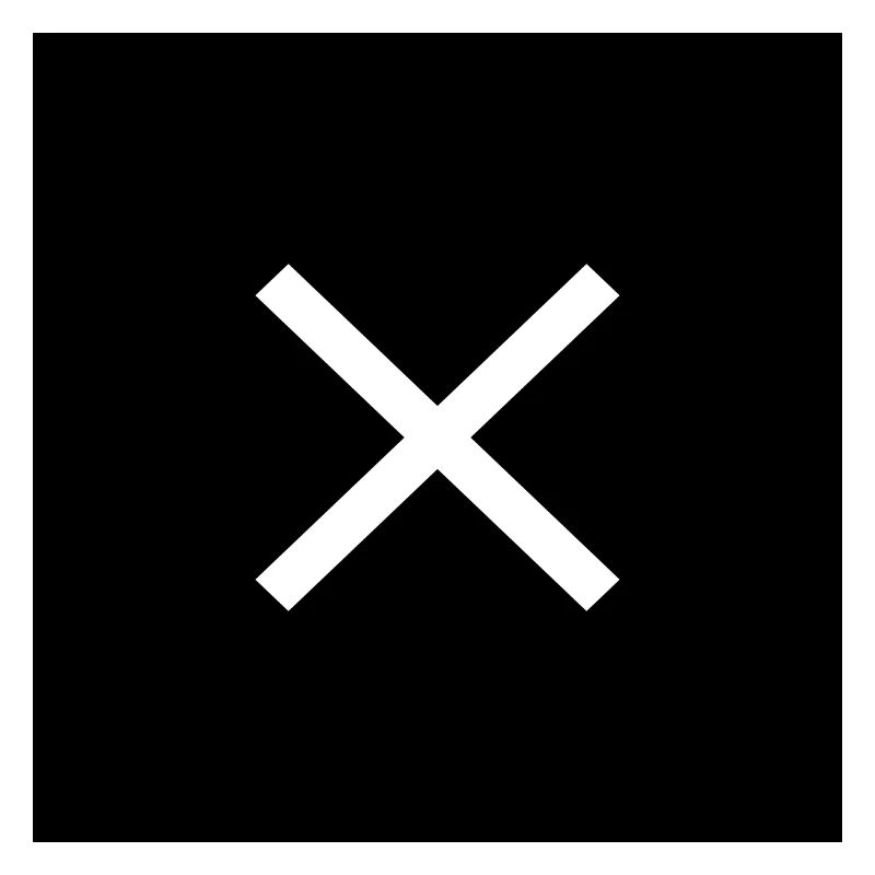 Cross white on black