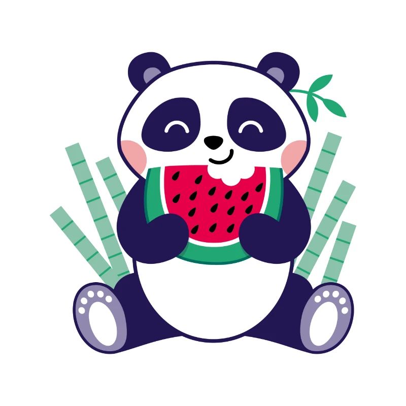 Panda mit Wassermelone