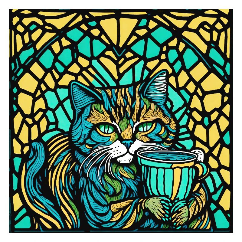 Katze mit einem Becher