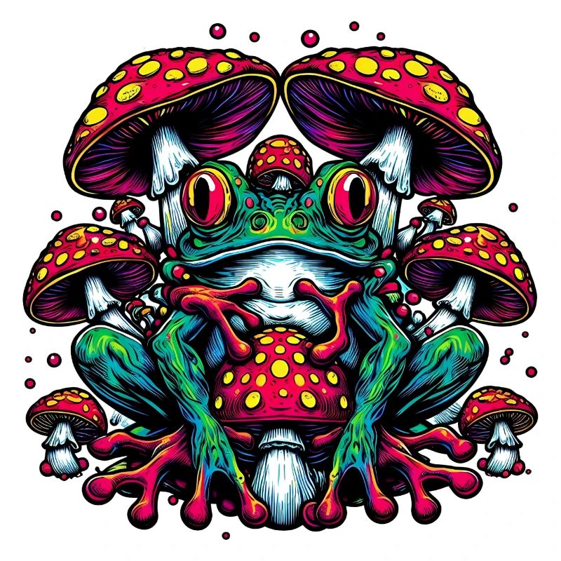 Frog with toadstool