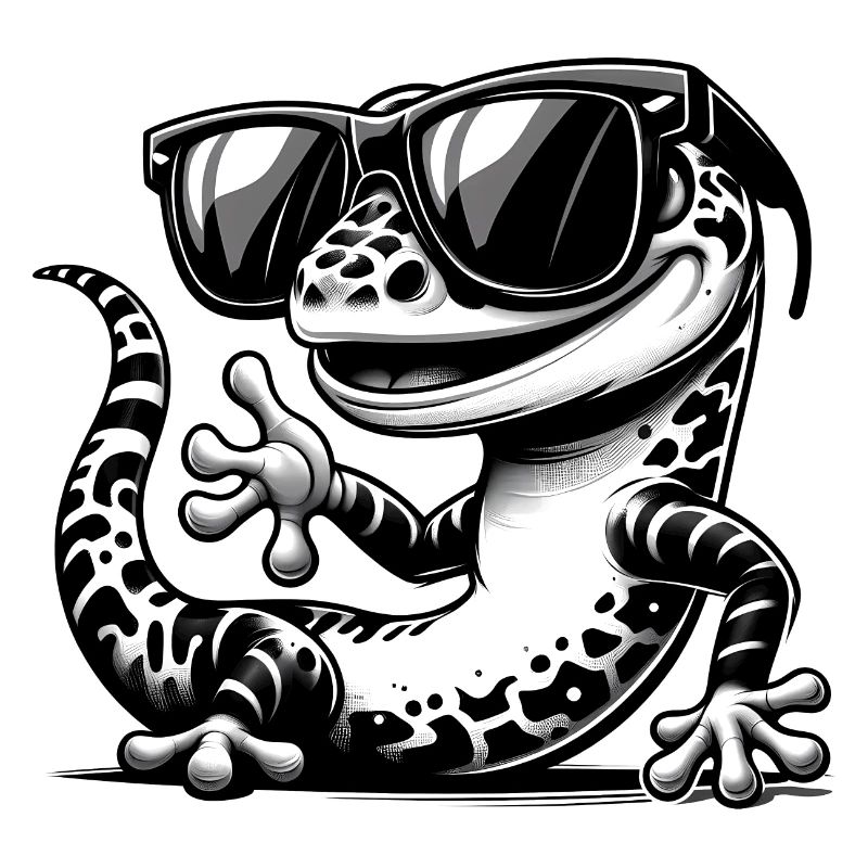 Gecko mit Sonnenbrille