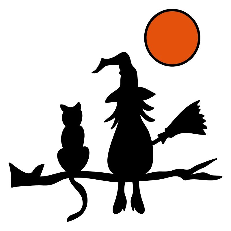 Witch with cat