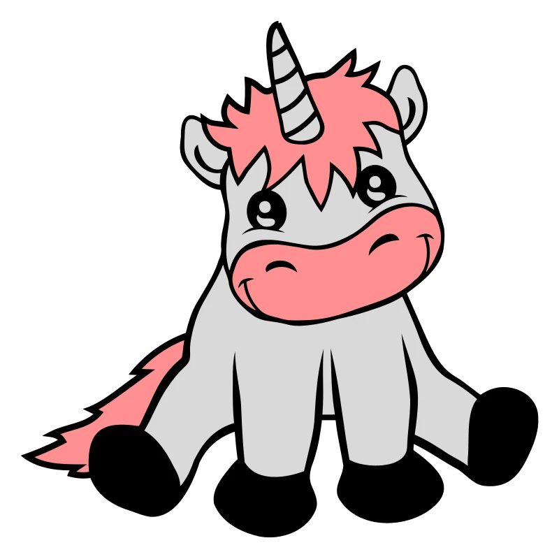 Sitzendes niedliches Einhorn