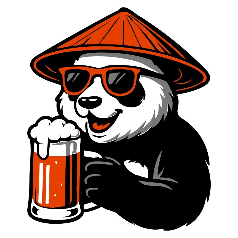 Bier trinkender Pandabär