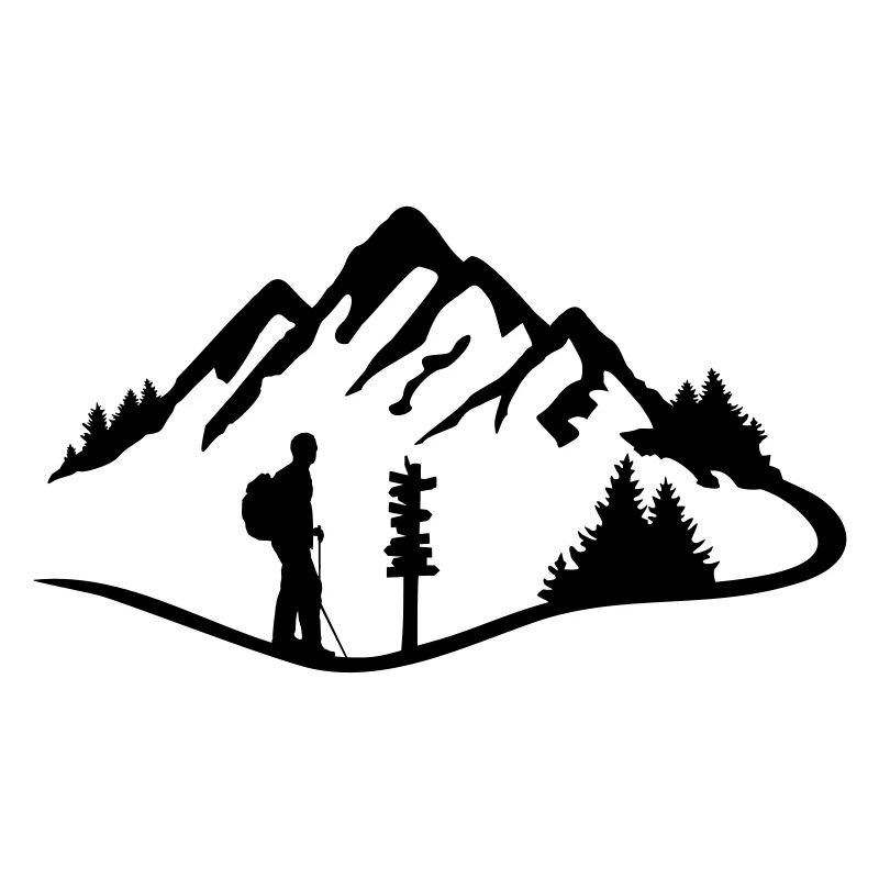 Berge und Wanderer