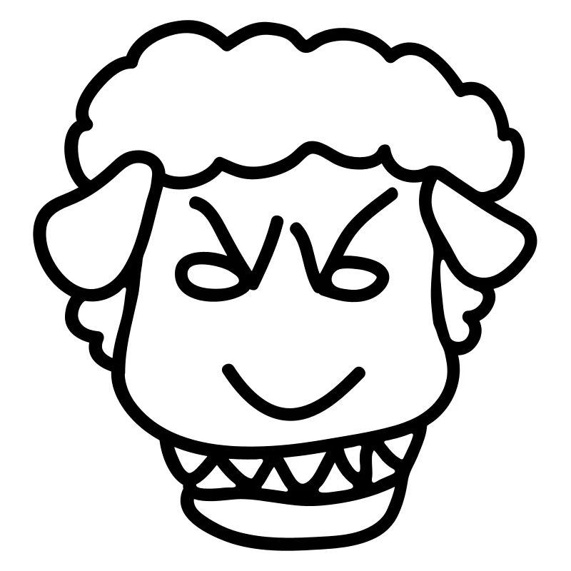 Evil Sheep Comic Teeth