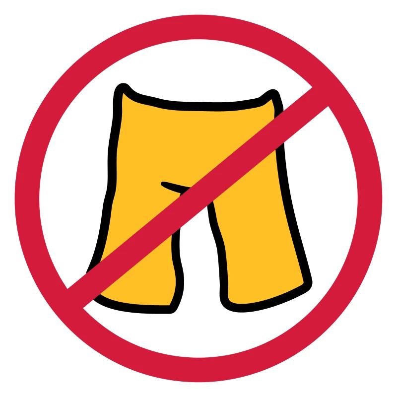 do not put on pants short shorts forbidden shield z