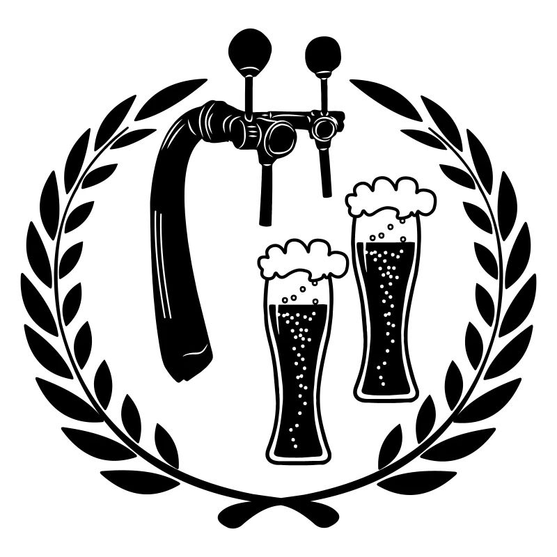 Robinet de bière avec bières en couronne