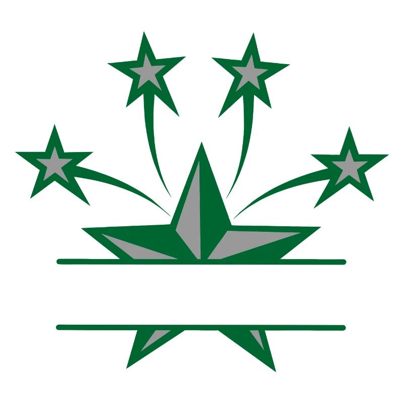 Star green and grey with bar between them