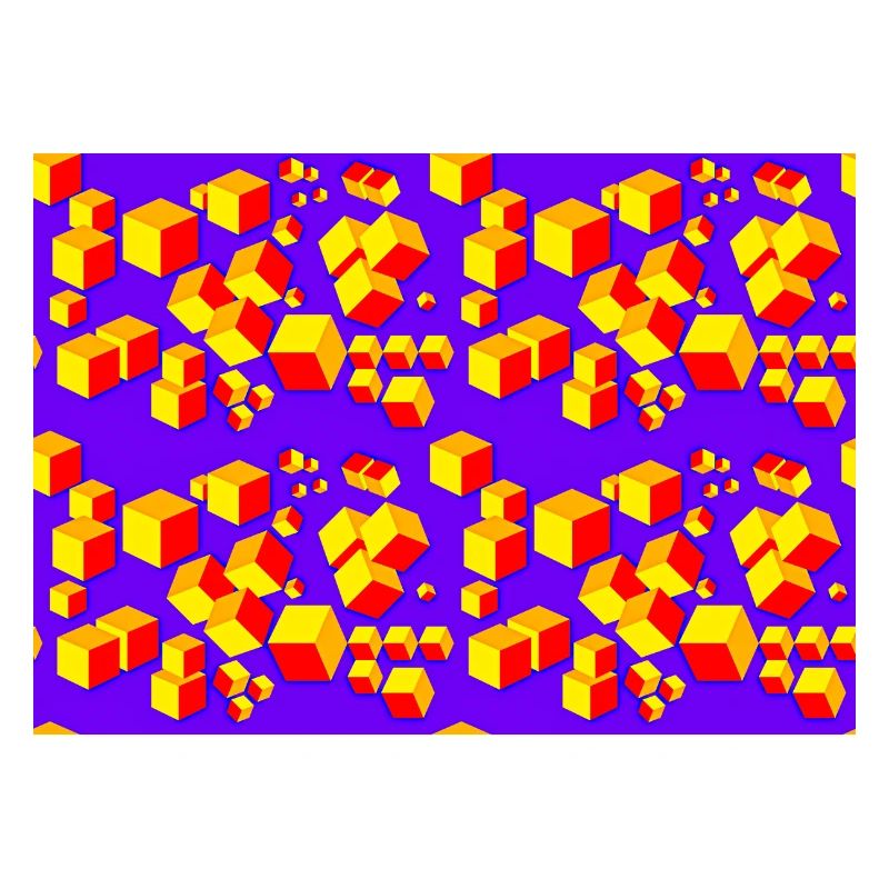Déco motif cube coloré