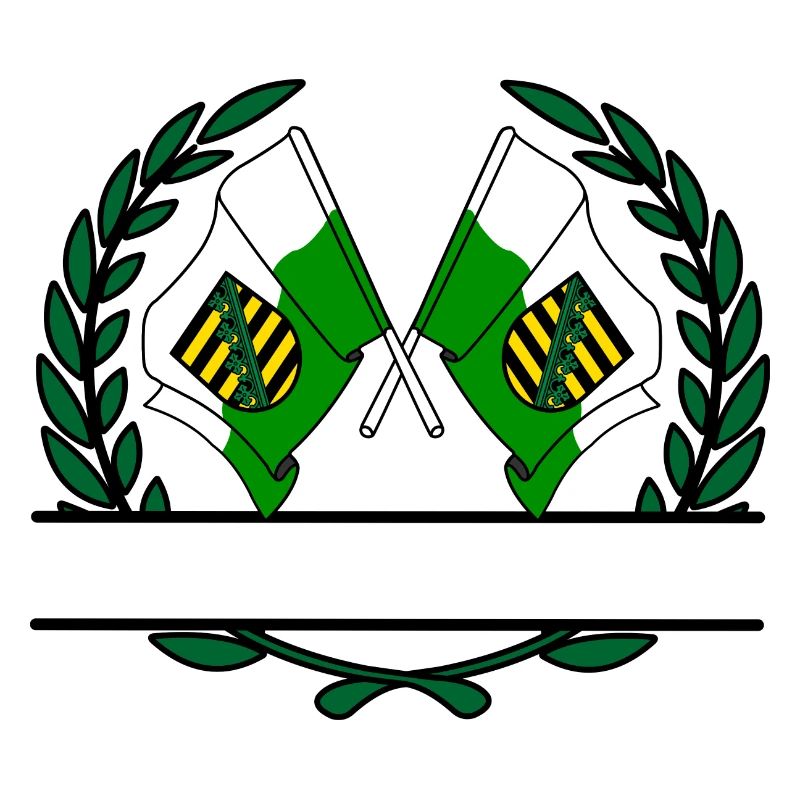 Drapeaux Saxe couronne de laurier bannière