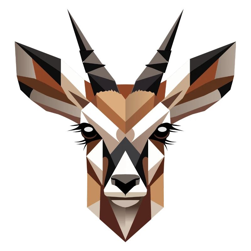 Geometric antelope head – elegance and wilderness