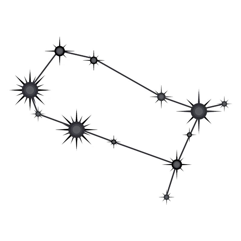Zwillinge Sternbild Sternzeichen Schwarz & Grau