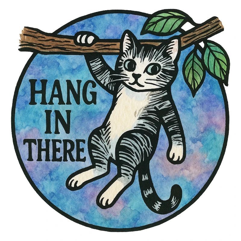 Accrochez-vous là-bas Patch pour chat