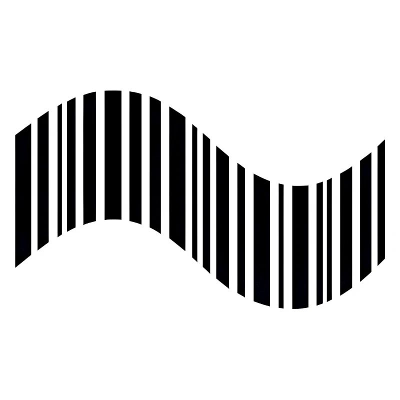 Barcode in wavy shape