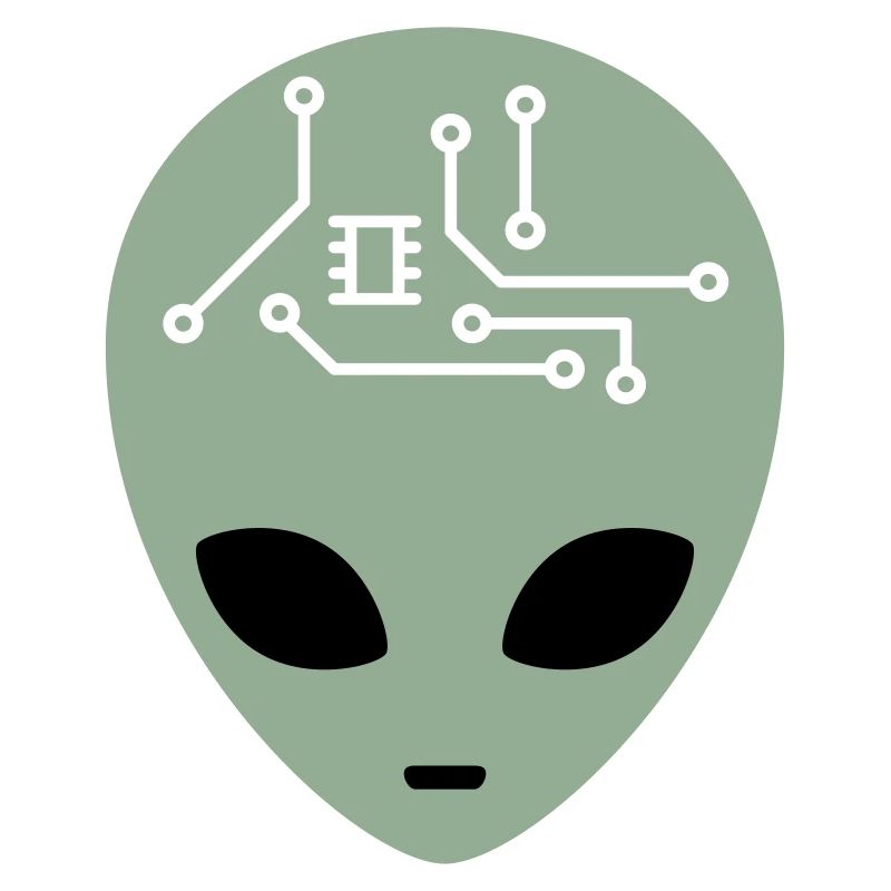 Alien Head avec circuits (trois couleurs)