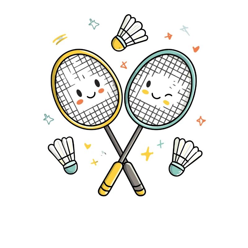 Lachende Badmintonfreunde