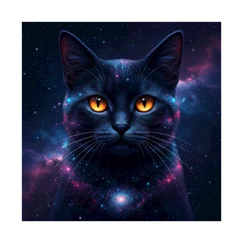 Galaxie Chat Visage de chaton Yeux de nébuleuse Œufs Art de chat de l’espace
