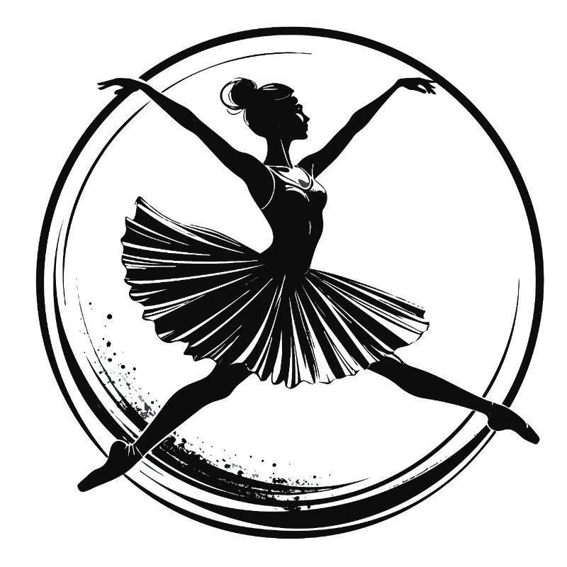 Danseuse de ballet dans Circle Spotlight Danse ballerine