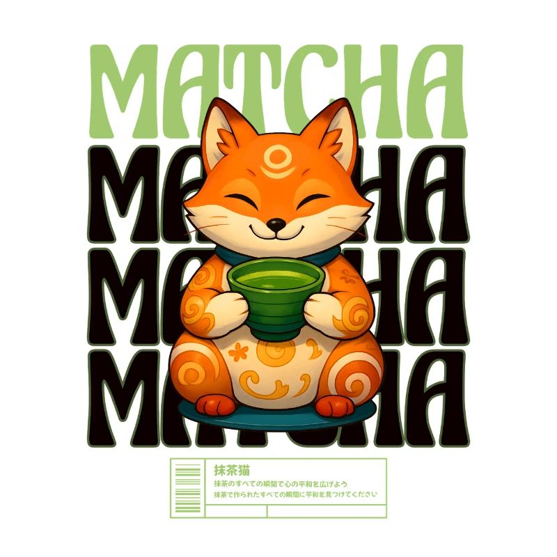 Matcha Fox Zen Tea Enjoyment