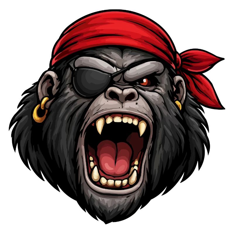 Gorille pirate avec cache-œil