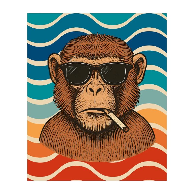 Wave Chimp with Sunglasses