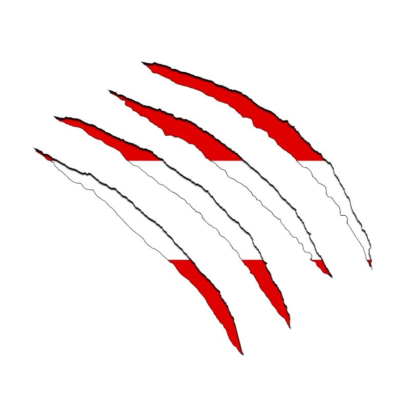 Claw Red White Scratch Marks Black Austria