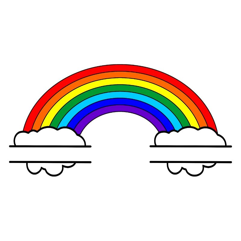 Rainbow with two name bubbles