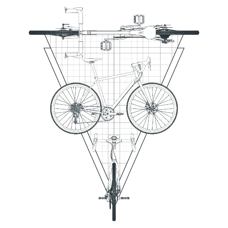 Geometric Bicycle Inside Triangle Emblem