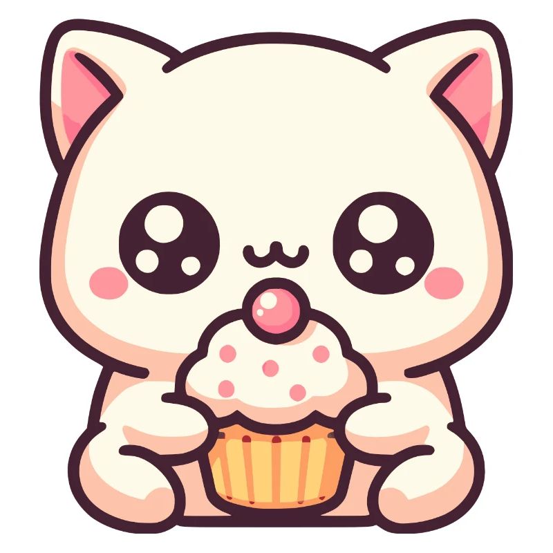 Süße Katze mit cupcake