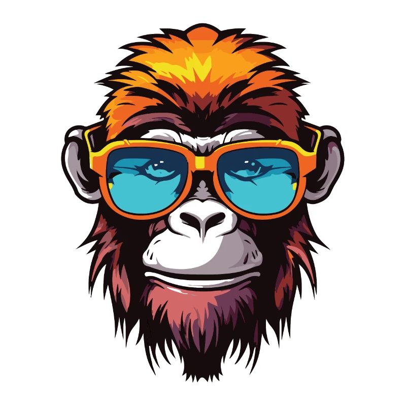 Monkey Hipster Cool Party