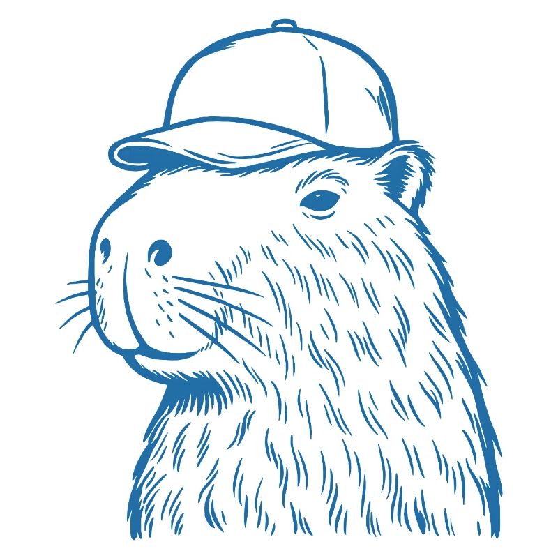 Capybara mit Baseballkappe