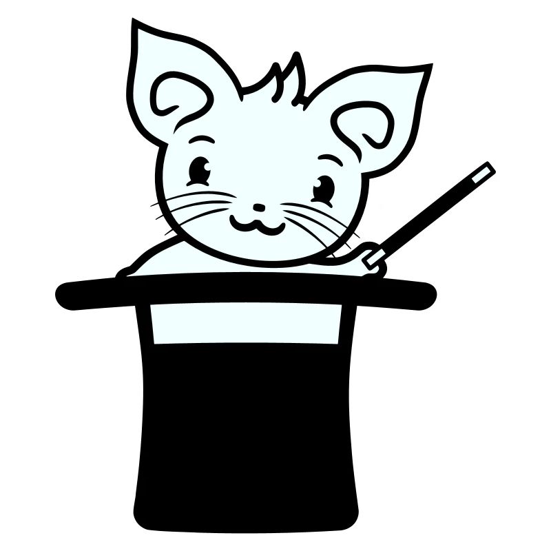 Magical Enchanted Top Hat Wizard Cat