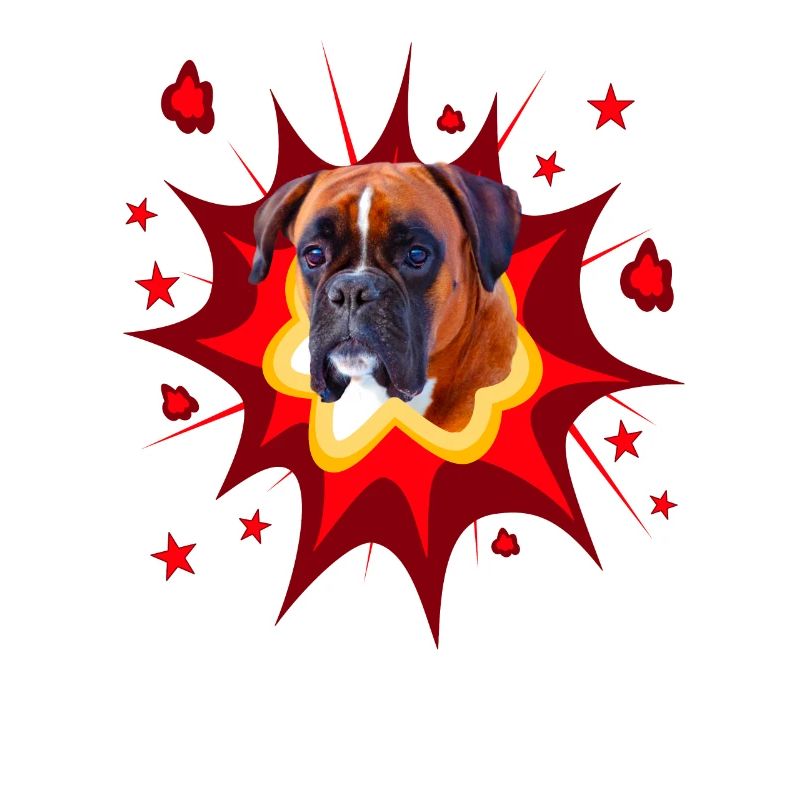 Comic Hund Design - Pow - Deutscher Boxer