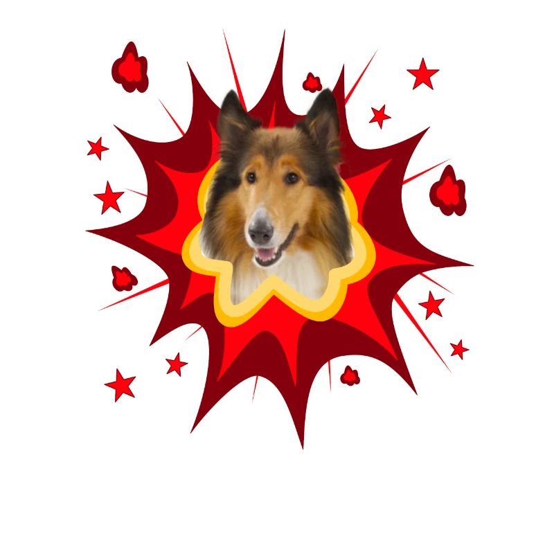 Conception de chien comique - Pow - Collie