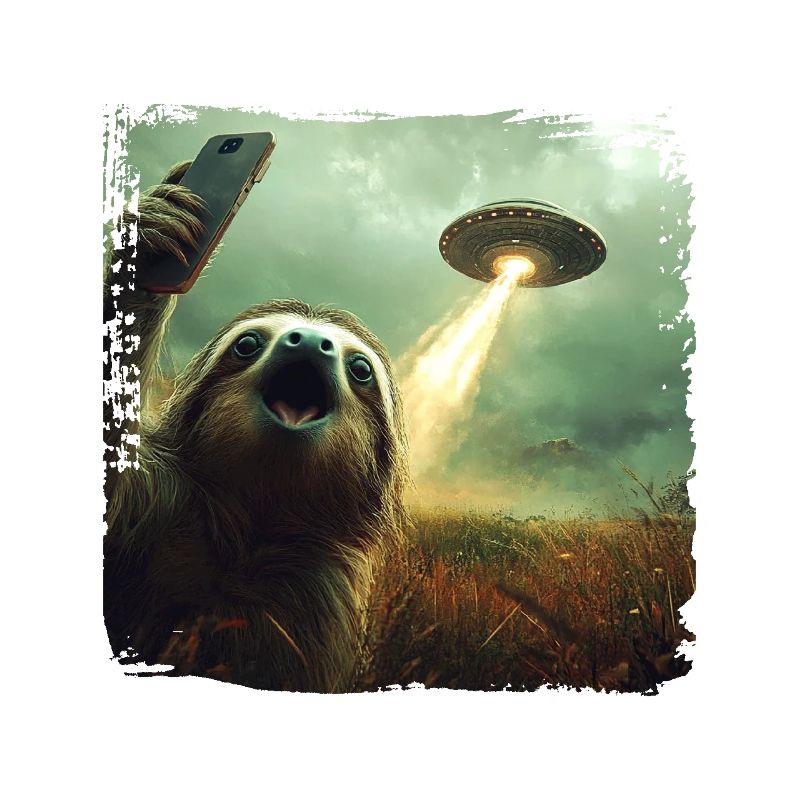 Funny Sloth Selfie Ufo Meme Gift