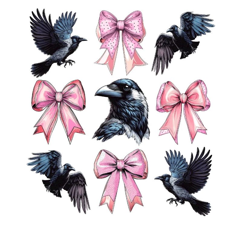 Coquette Bogen Krähe Rabe Vogel Mädchen Mama rosa