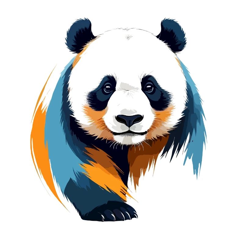 Panda Vektor Kunst mit lebendigen Farben Illustration