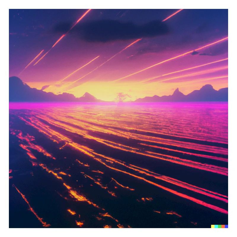 Synthwave ondes douces dans la mer