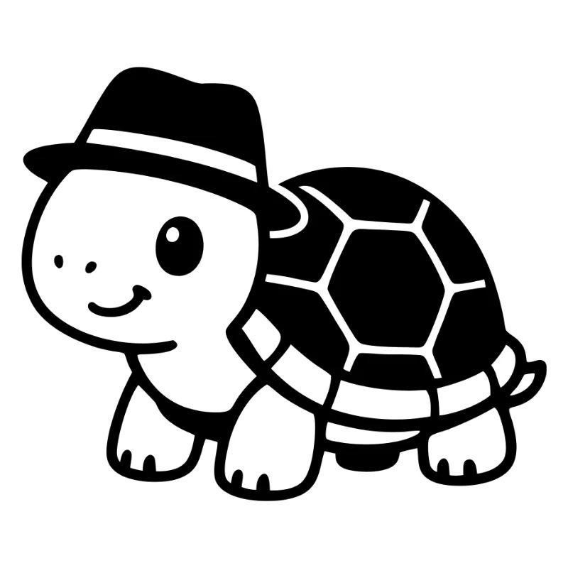 Cute turtle with hat