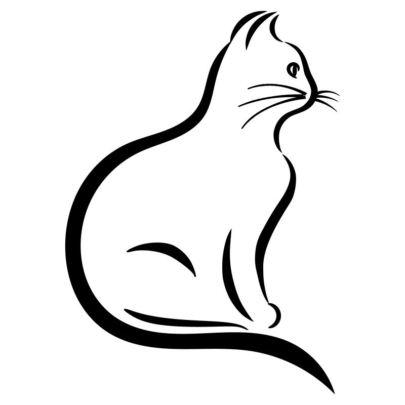 Sweet outlined cat
