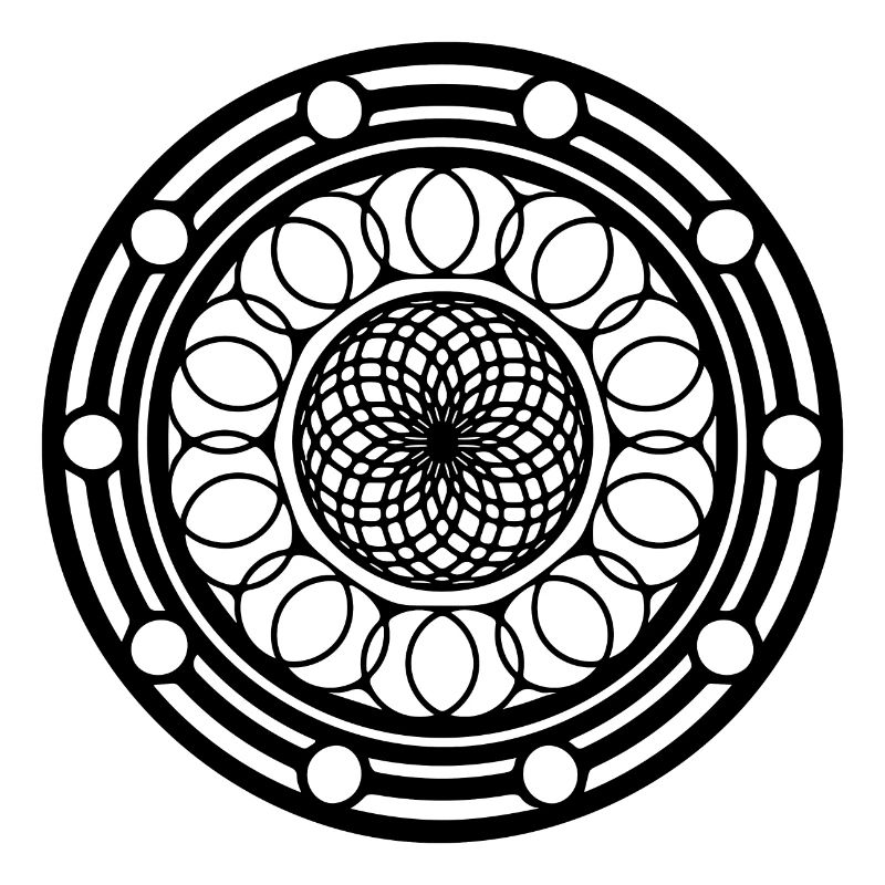 Geometric Flowers Mandala Round Pattern Shape