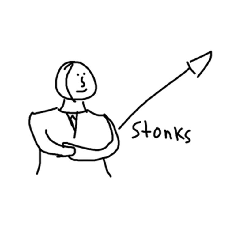 stonks meme (Farbversion)