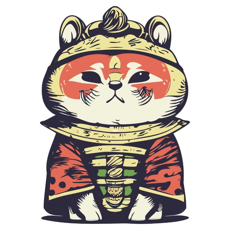 Roter Panda Samurai