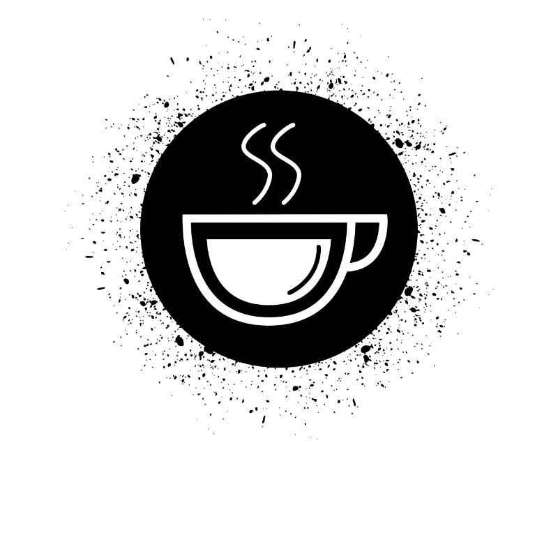 Cercle avec éclaboussures et café -
