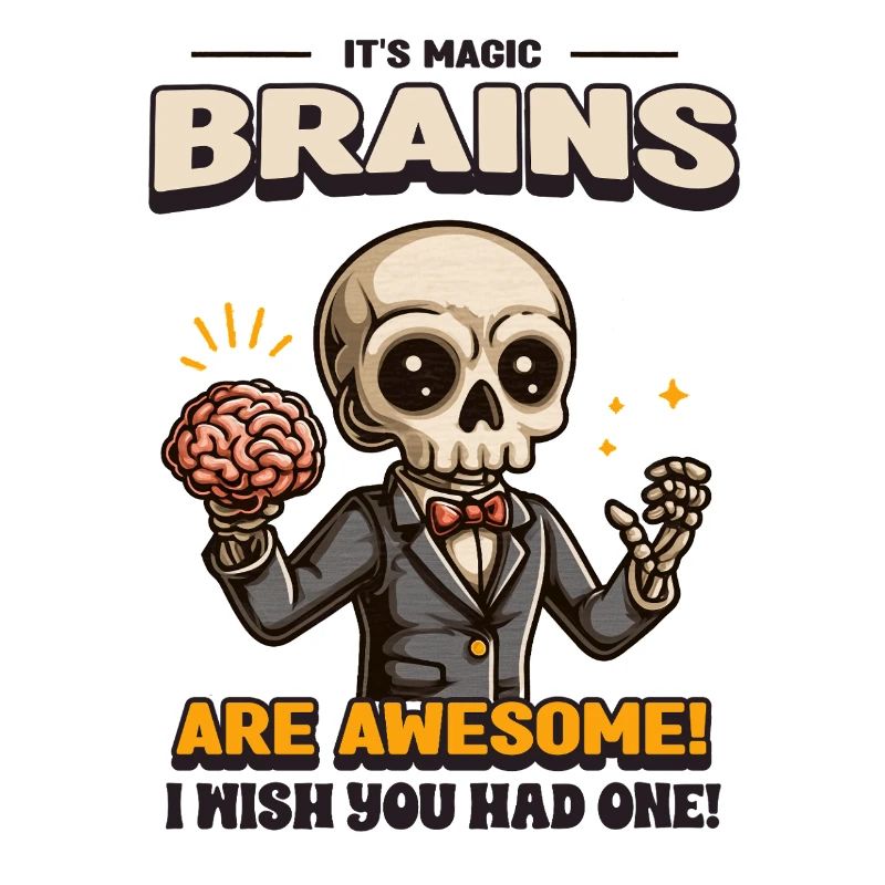 Brain Spell Skeleton Humor
