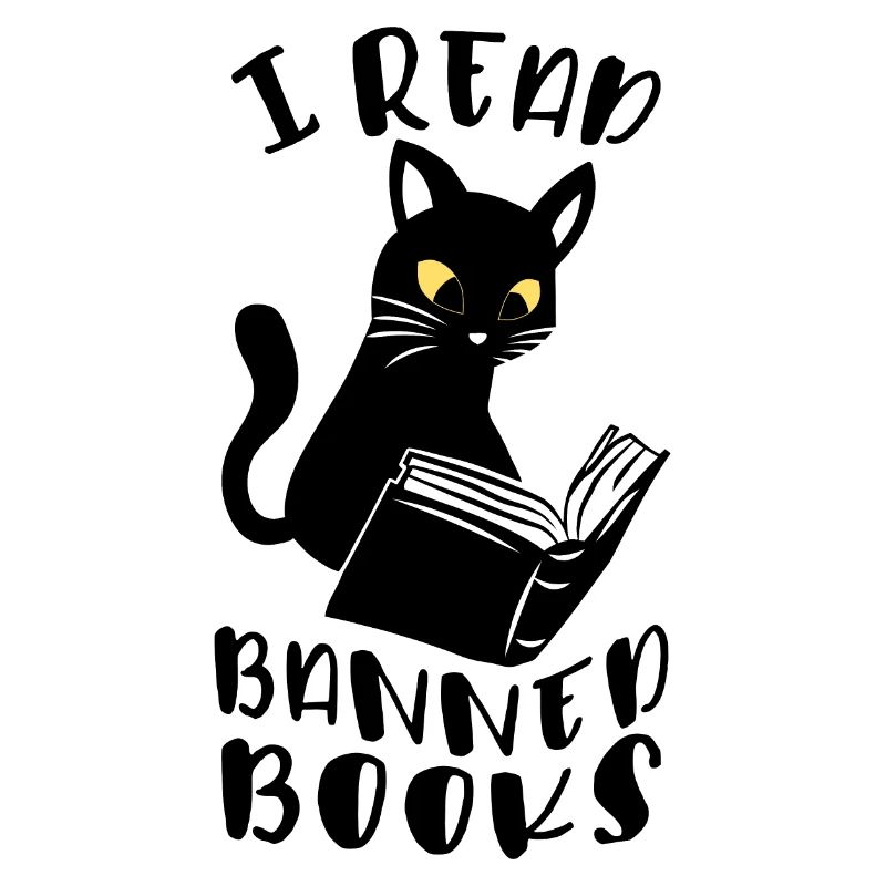 Ich lese verbotene Bücher Katze